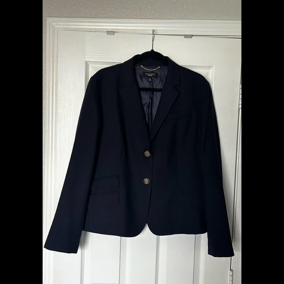 Talbots Jackets & Blazers - Talbot's Women's Fitted Navy Blue Two-Button Blazer, Size 16